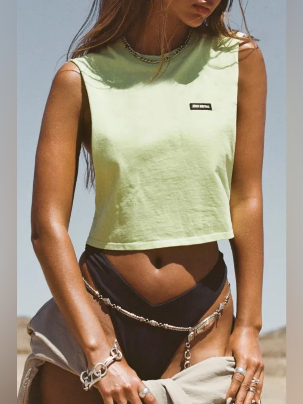 Joah Brown Cut Off Boyfriend Tank Melon